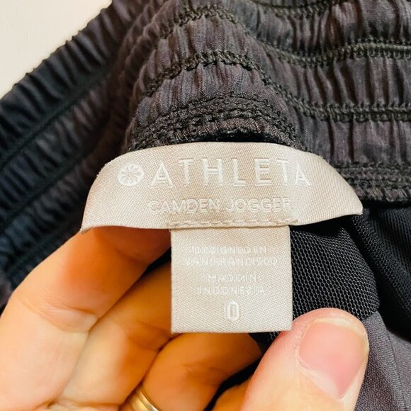 Athleta Camden Printed Jogger Pant Black Grey Moire Athlesuire Active Gym Relaxe - Picture 12 of 15